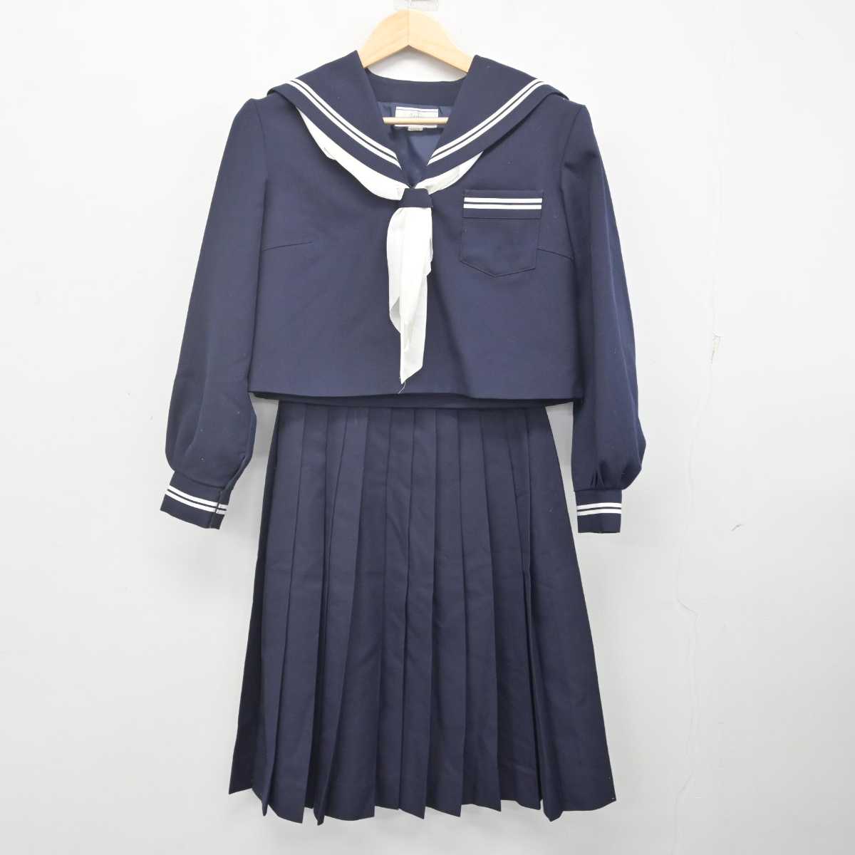 【中古】広島県 栗原中学校 女子制服 3点 (セーラー服・スカート) sf071056