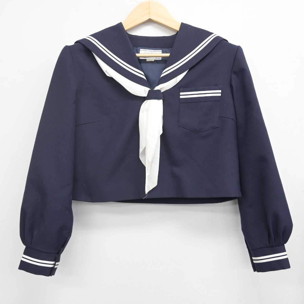 【中古】広島県 栗原中学校 女子制服 3点 (セーラー服・スカート) sf071056