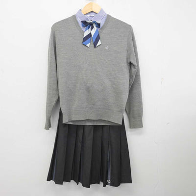 【中古】福岡県 福翔高等学校 女子制服 5点 (ブレザー・ニット・シャツ・スカート) sf071060