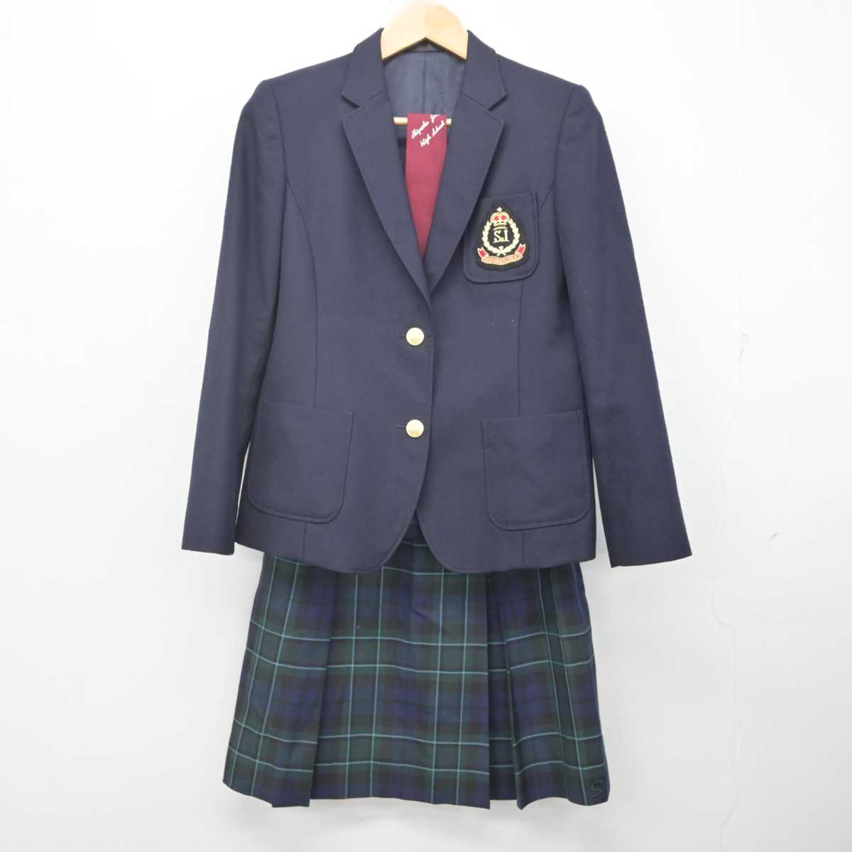 【中古】静岡県 静岡女子高等学校 女子制服 4点 (ブレザー・ベスト・スカート) sf071078