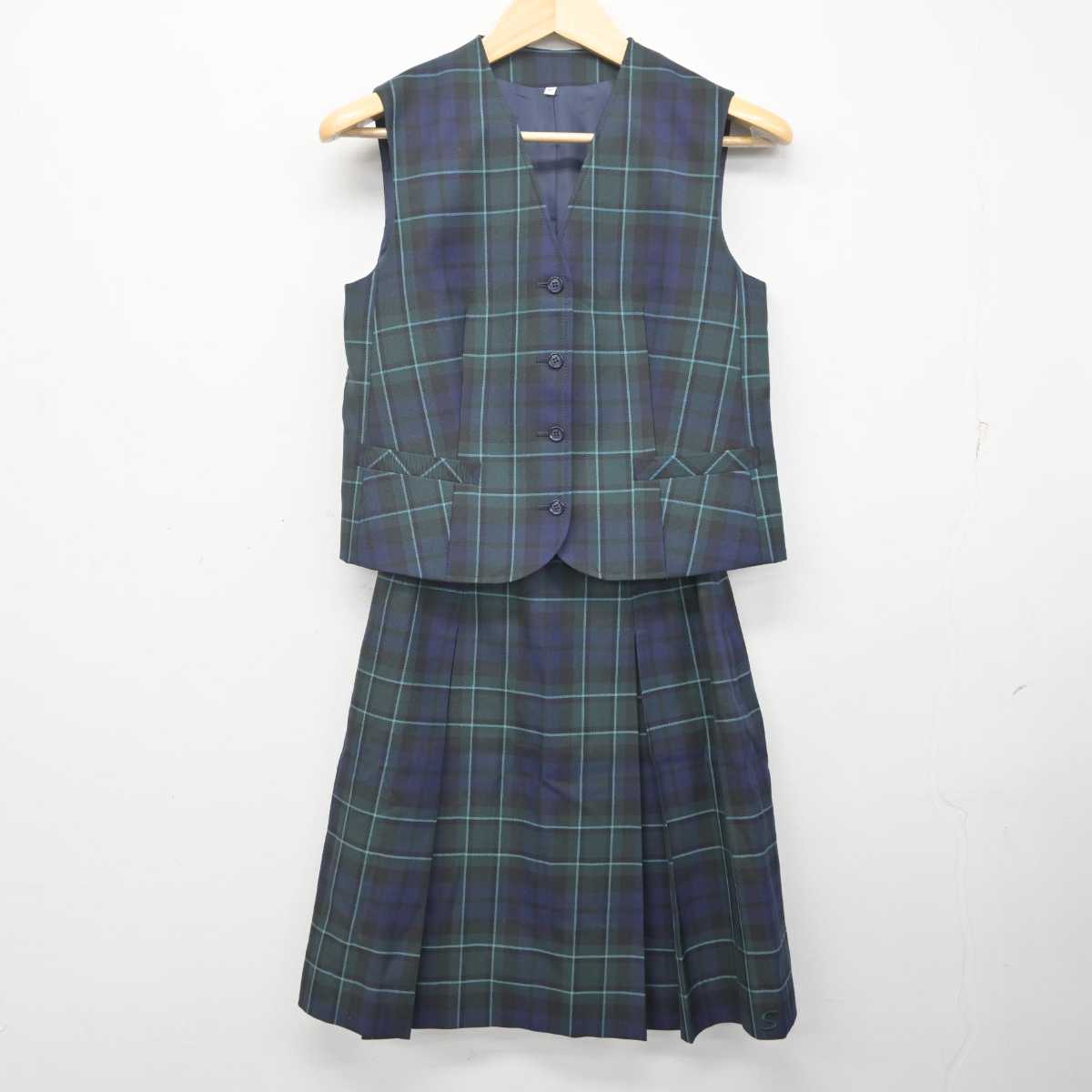 【中古】静岡県 静岡女子高等学校 女子制服 4点 (ブレザー・ベスト・スカート) sf071078