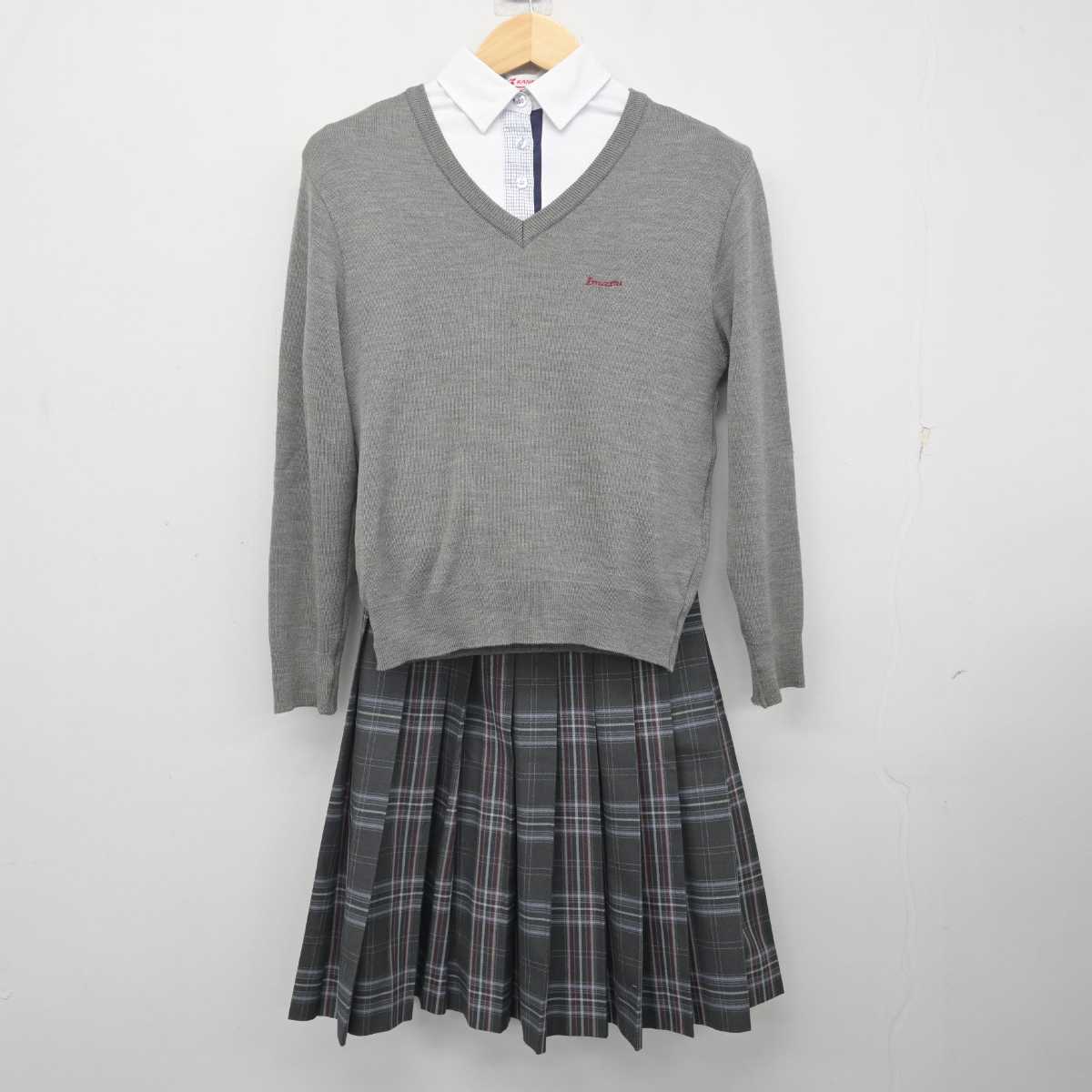 【中古】大阪府 今津中学校 女子制服 4点 (ブレザー・ニット・シャツ・スカート) sf071091