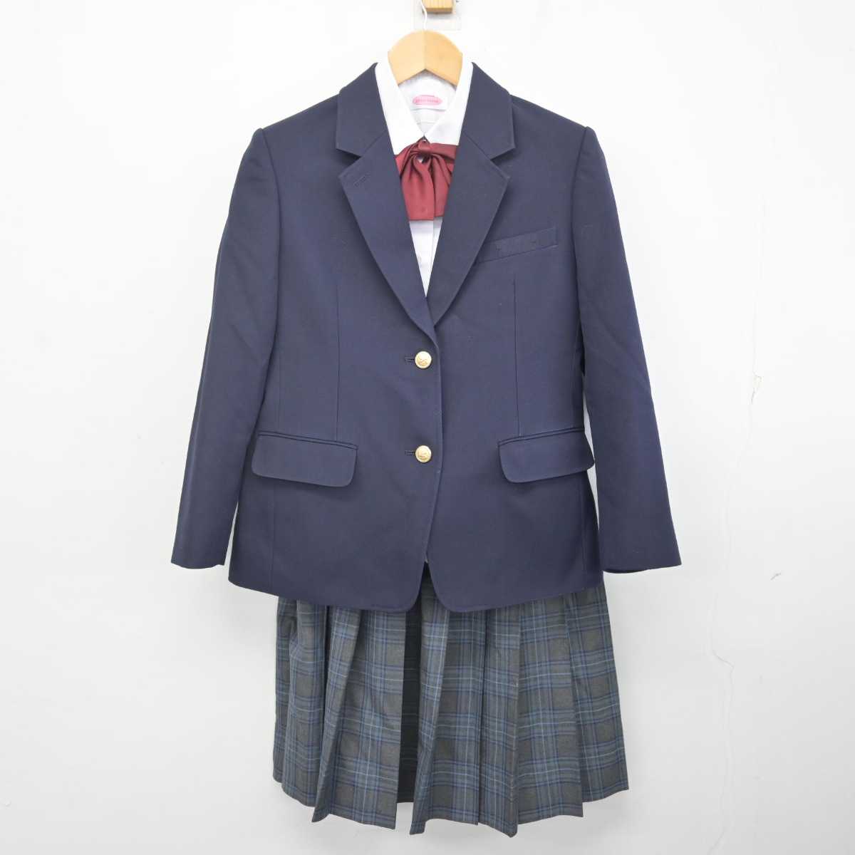 【中古】宮崎県 加納中学校 女子制服 4点 (ブレザー・シャツ・スカート) sf071096