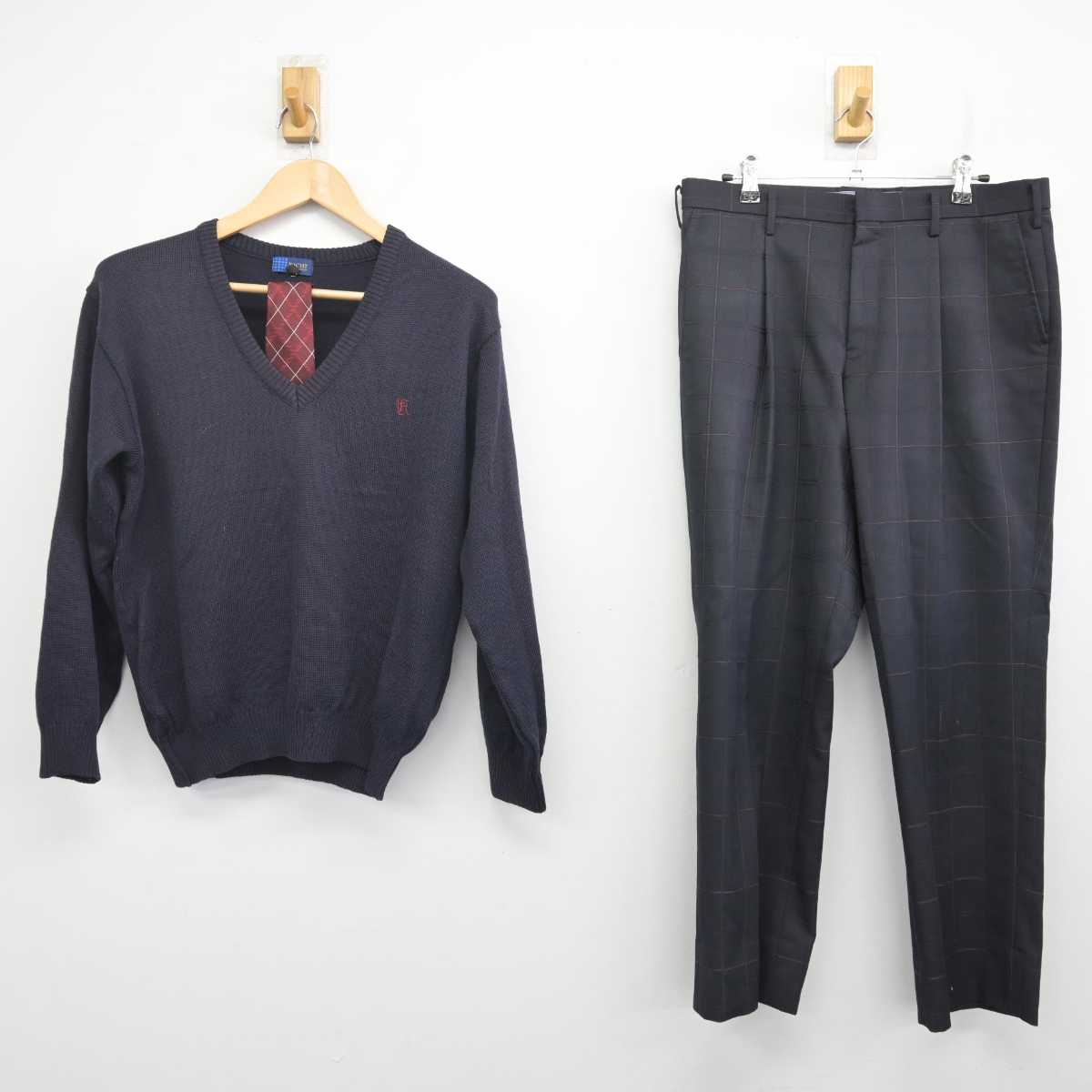 【中古】広島県 広陵高等学校 男子制服 3点 (ニット・ズボン) sf071158