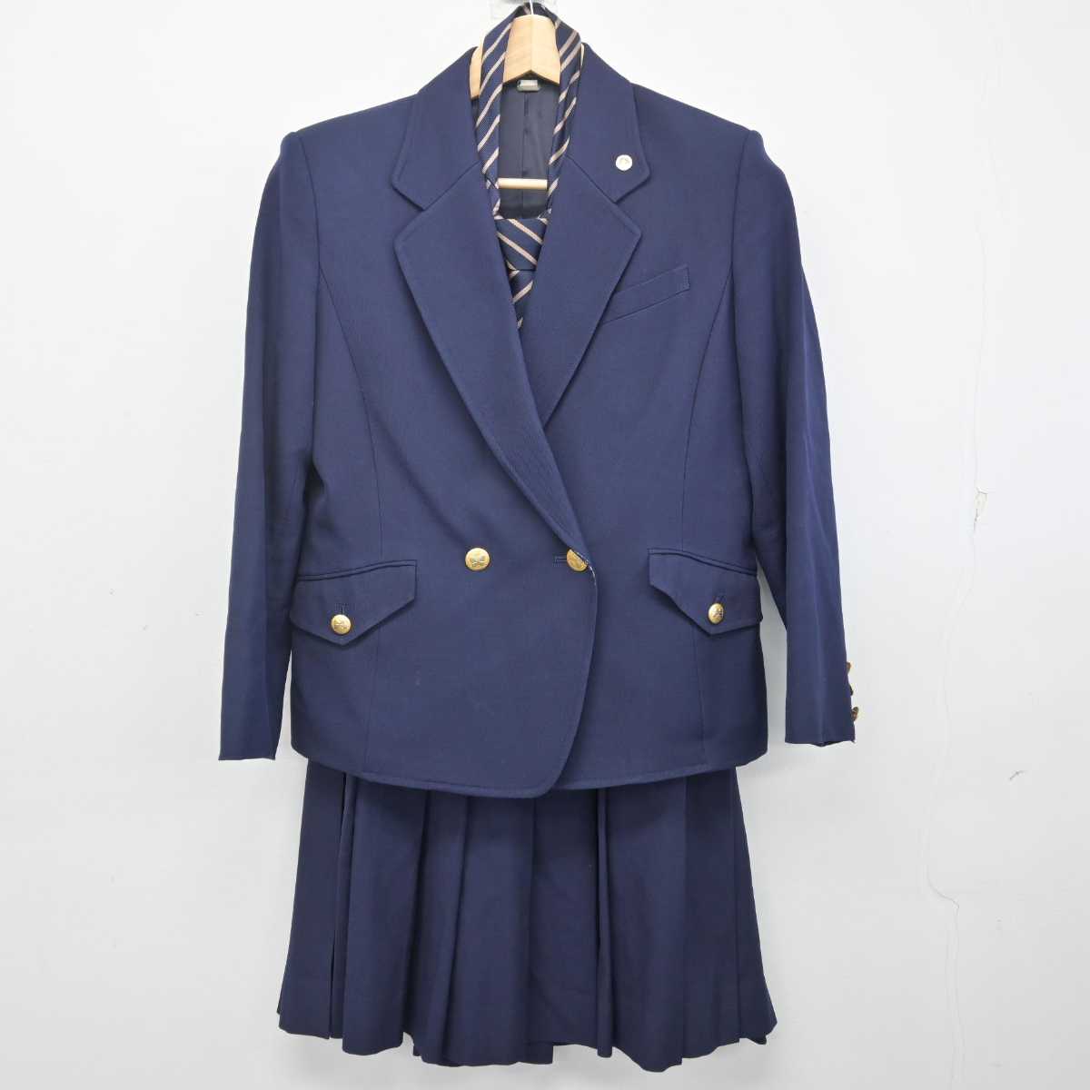 【中古】広島県 安田女子高等学校 女子制服 5点 (ブレザー・ベスト・スカート) sf071163