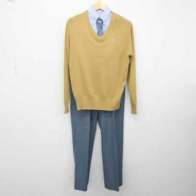 【中古】山形県 羽黒高等学校 男子制服 5点 (ブレザー・ニット・シャツ・ズボン) sf071171