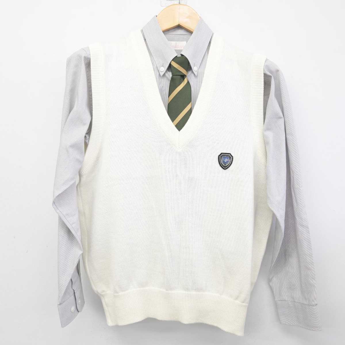 【中古】大阪府 槻の木高等学校 女子制服 4点 (ブレザー・ニットベスト・シャツ) sf071194