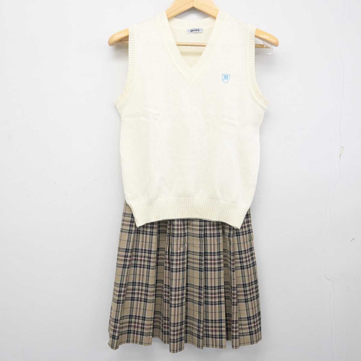 【中古】東京都 日野学園 女子制服 2点 (ニットベスト・スカート) sf071205