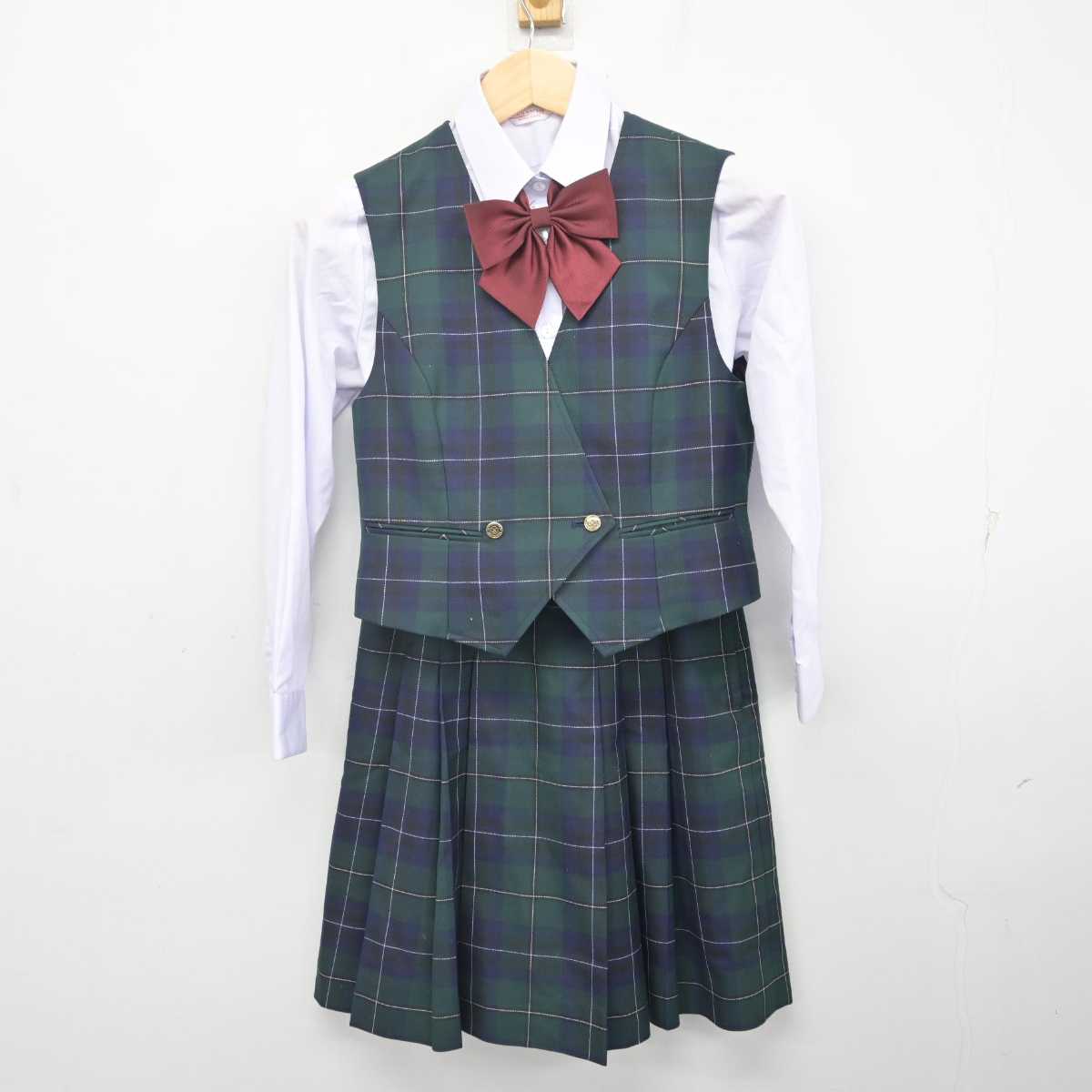 【中古】北海道 札幌第一高等学校 女子制服 5点 (ブレザー・ベスト・シャツ・スカート) sf071230