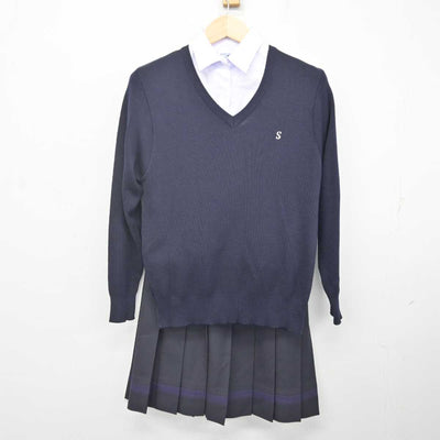 【中古】埼玉県 狭山ヶ丘高等学校・付属中学校 女子制服 4点 (ブレザー・ニット・シャツ・スカート) sf071258