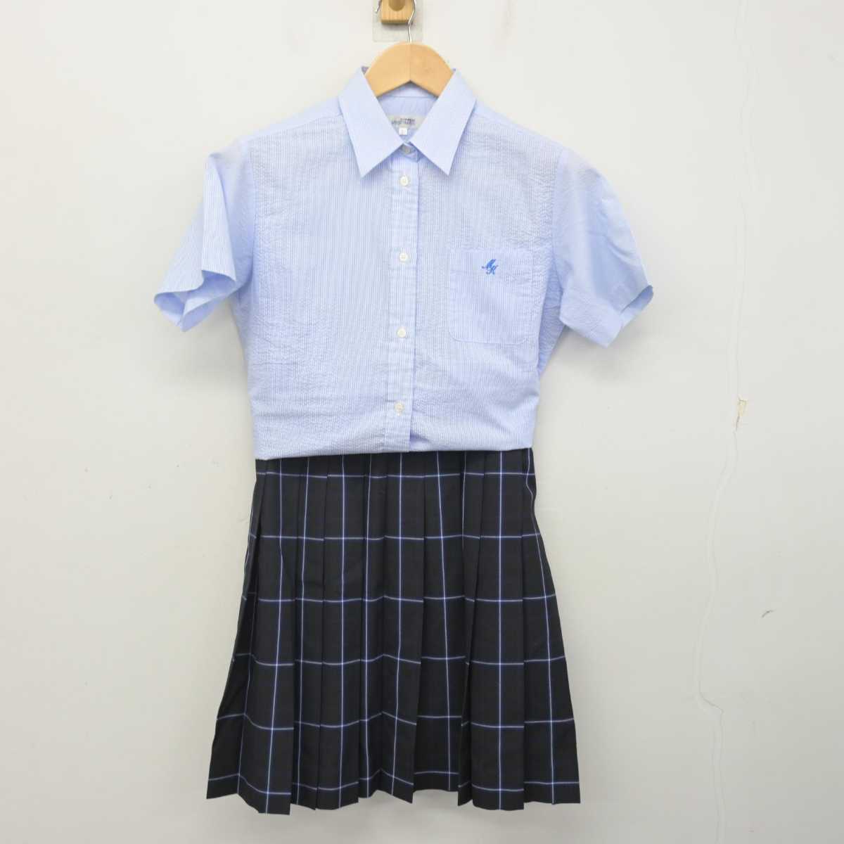 【中古】茨城県 水戸葵陵高等学校 女子制服 3点 (ニットベスト・シャツ・スカート) sf071265