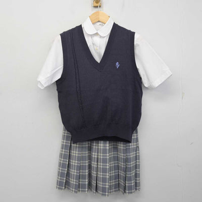 【中古】神奈川県 相模女子大学高等部 女子制服 3点 (ニットベスト・シャツ・スカート) sf071282