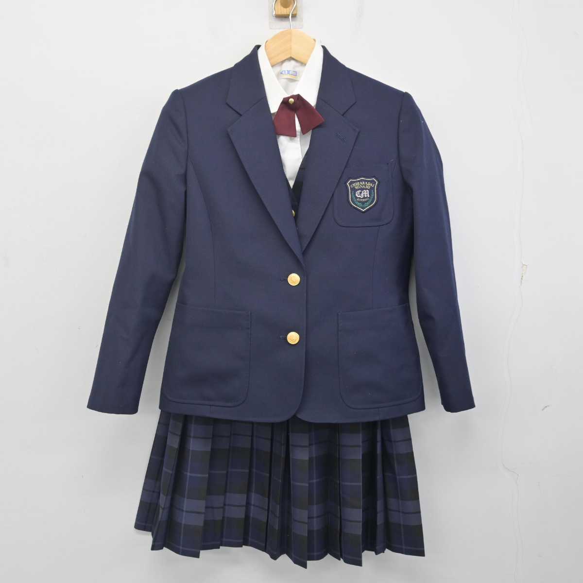 【中古】千葉県 ちはら台南中学校 女子制服 6点 (ブレザー・ベスト・シャツ・スカート) sf071297