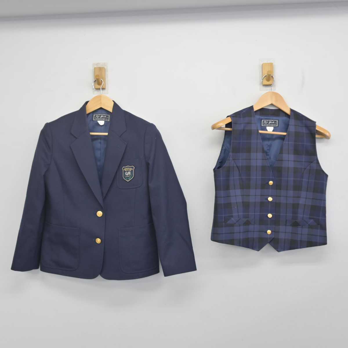 【中古】千葉県 ちはら台南中学校 女子制服 6点 (ブレザー・ベスト・シャツ・スカート) sf071297