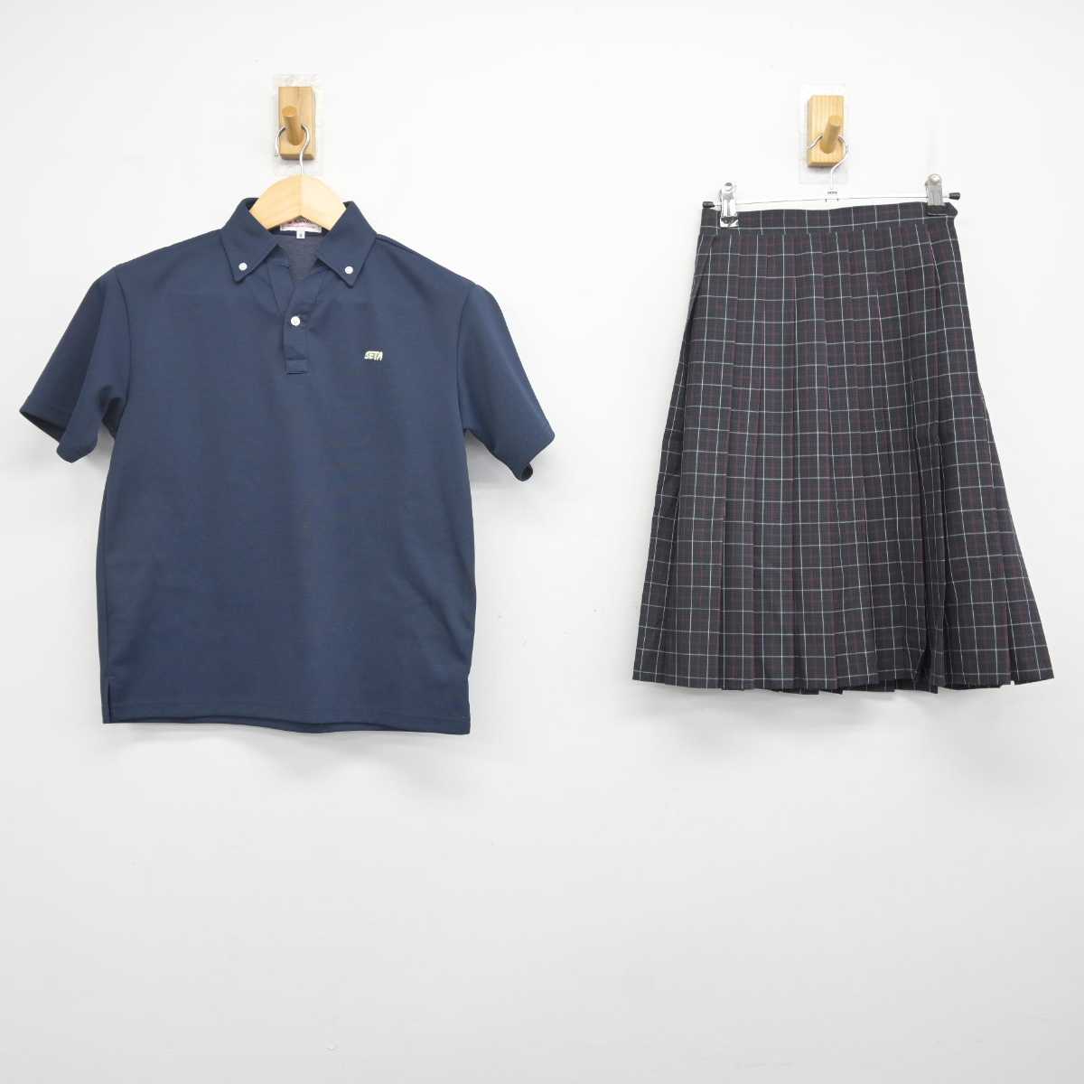 【中古】東京都 瀬田中学校 女子制服 3点 (シャツ・スカート) sf071305