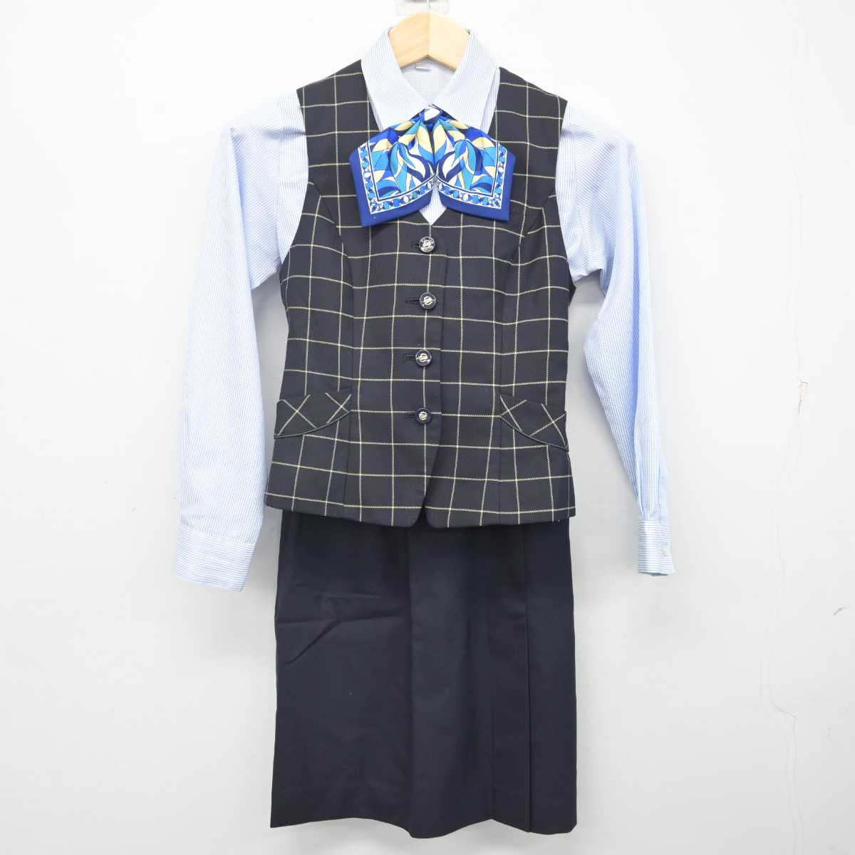 【中古】 信用金庫 女子制服 5点 (ジャケット・ベスト・シャツ・スカート) sf071316