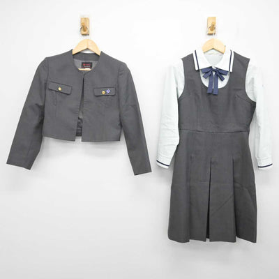 【中古】山形県 山辺高等学校 女子制服 5点 (ブレザー・シャツ・ジャンパースカート) sf071335