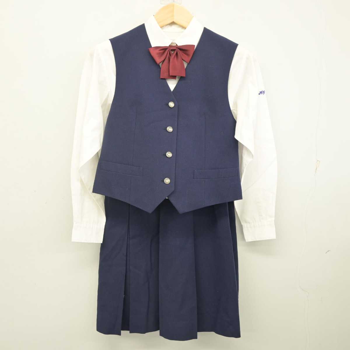 中古】神奈川県 平塚学園高等学校 女子制服 6点 (ブレザー・ベスト・シャツ・スカート) sf071373 | 中古制服通販パレイド