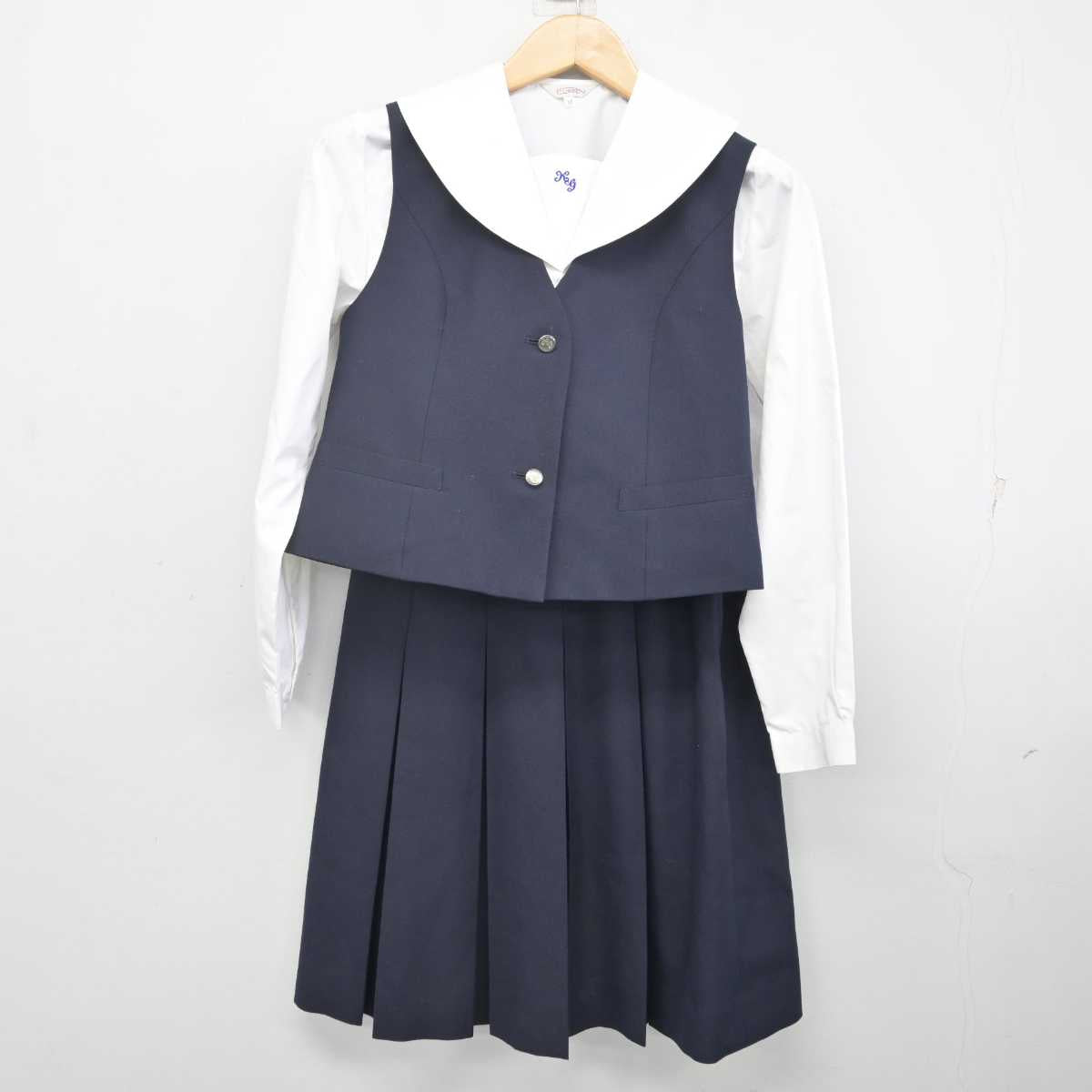 【中古】奈良県 橿原学院高等学校 女子制服 5点 (ブレザー・ベスト・シャツ・スカート) sf071384