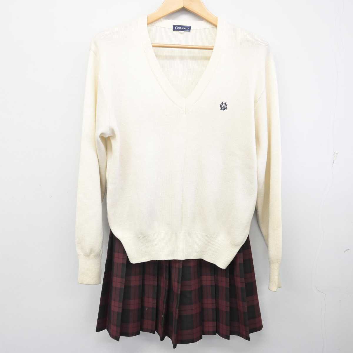 【中古】東京都 明治学院中学校 女子制服 3点 (ニット・スカート) sf071390