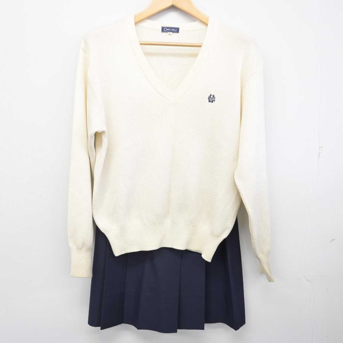 【中古】東京都 明治学院中学校 女子制服 3点 (ニット・スカート) sf071390