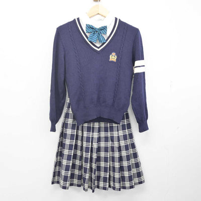 【中古】千葉県 流通経済大学附属柏高等学校 女子制服 5点 (ブレザー・ニット・シャツ・スカート) sf071417