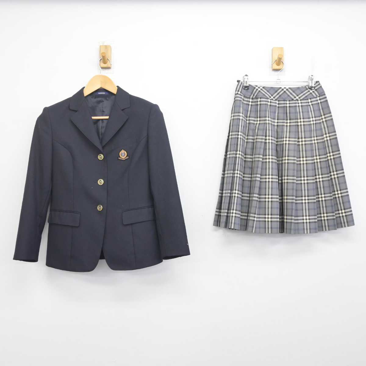 【中古】大阪府 阪南大学高等学校 女子制服 2点 (ブレザー・スカート) sf071428