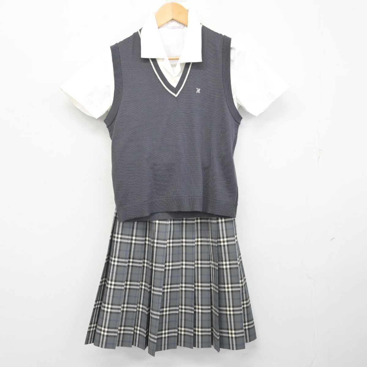 【中古】大阪府 阪南大学高等学校 女子制服 3点 (シャツ・スカート) sf071442