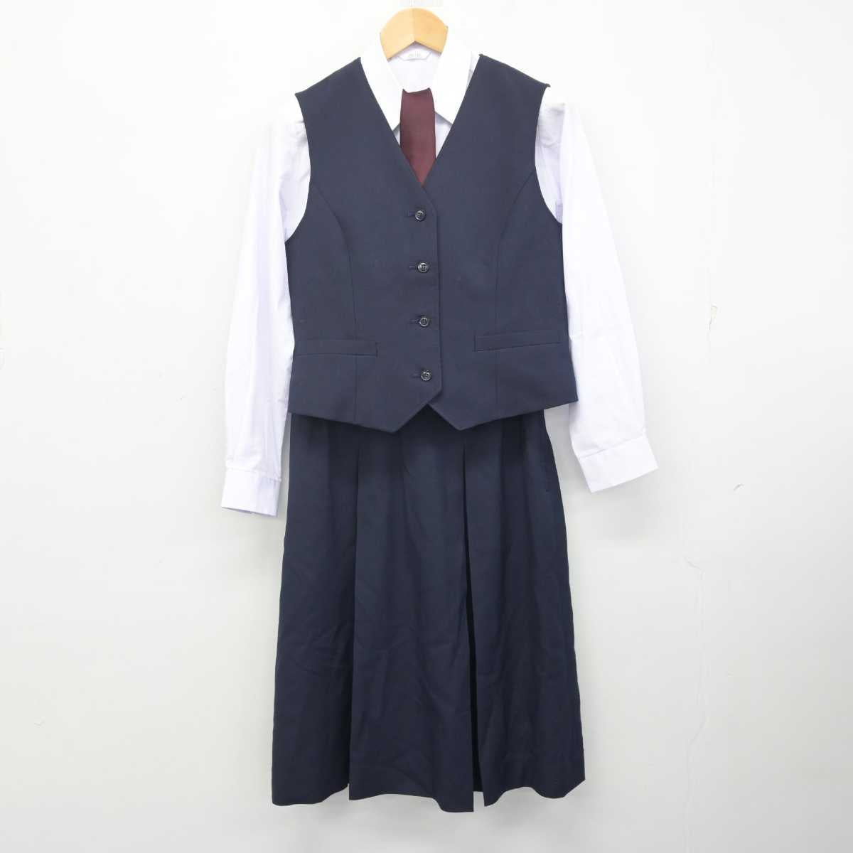 【中古】埼玉県 伊奈学園高等学校 女子制服 5点 (ブレザー・ベスト・シャツ・スカート) sf071443