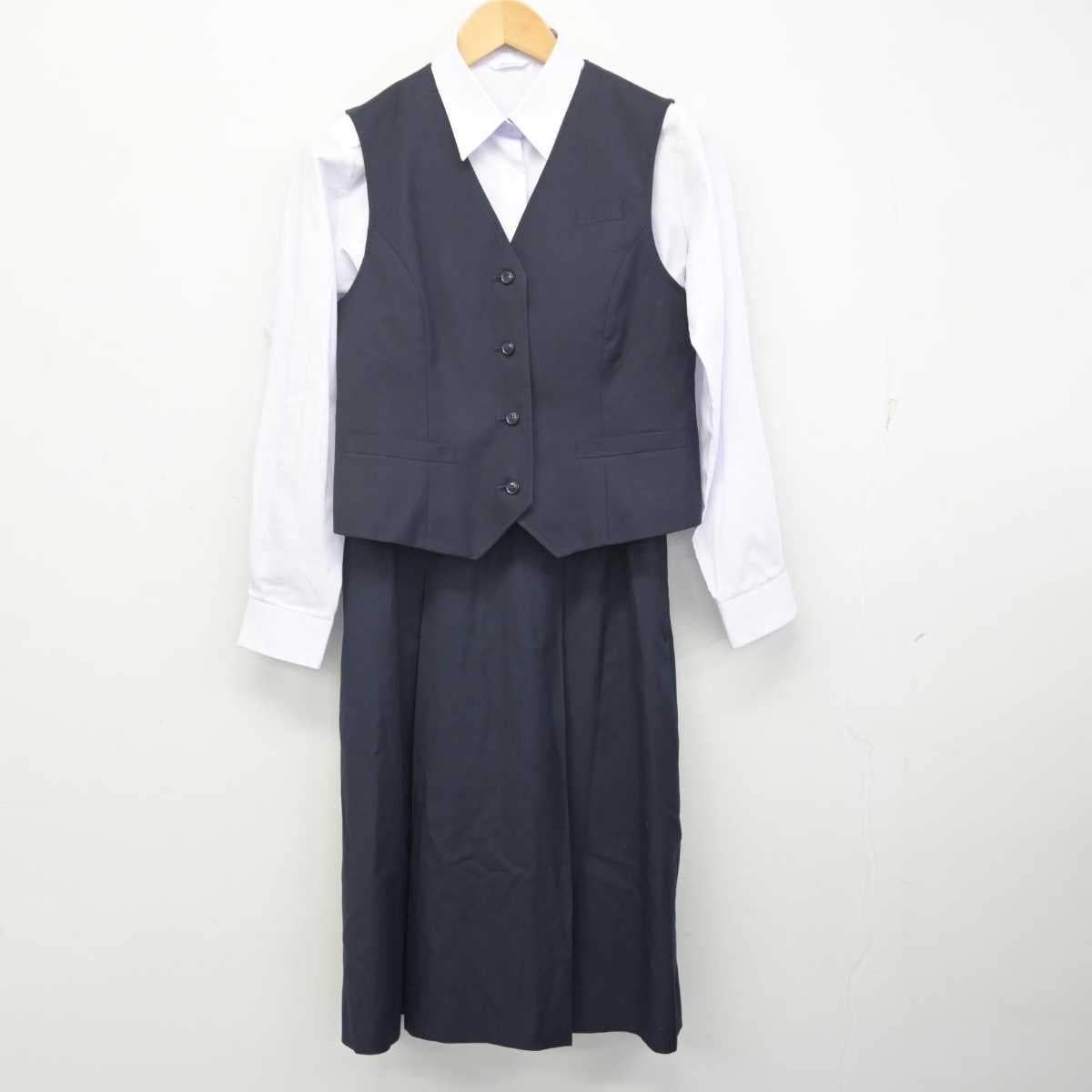 【中古】埼玉県 伊奈学園高等学校 女子制服 3点 (ベスト・シャツ・スカート) sf071444