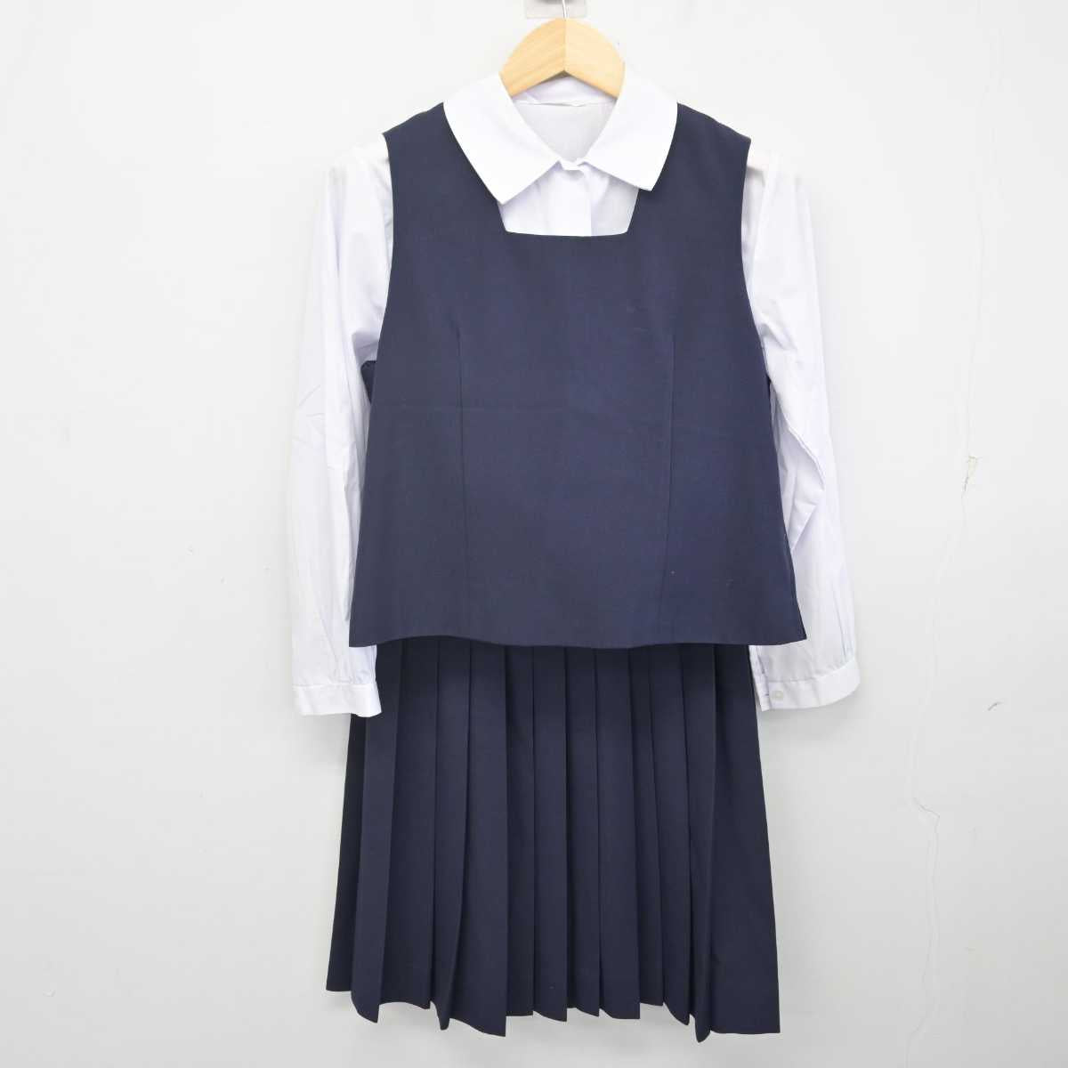 【中古】茨城県 牛久市立下根中学校 女子制服 4点 (ブレザー・ベスト・シャツ・スカート) sf071453