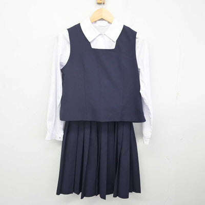 【中古】茨城県 牛久市立下根中学校 女子制服 4点 (ブレザー・ベスト・シャツ・スカート) sf071454