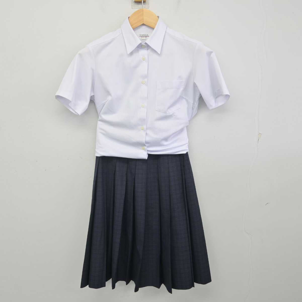 【中古】福岡県 福岡市立中学校標準服 女子制服 2点 (シャツ・スカート) sf071458