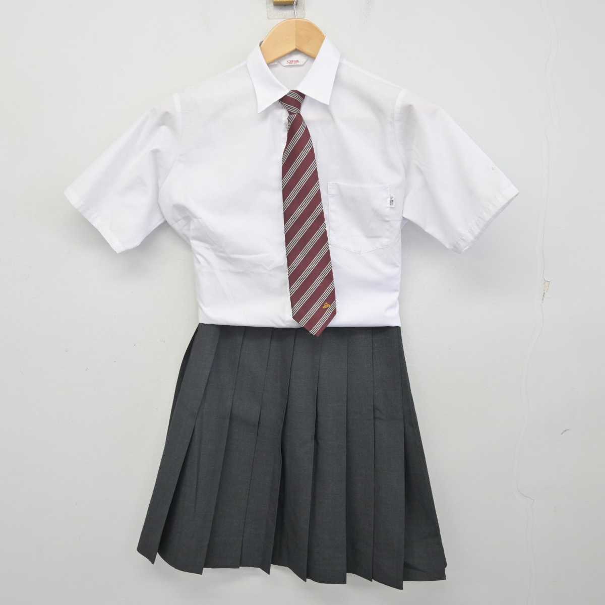 【中古】香川県 英明高等学校 女子制服 4点 (シャツ・スカート) sf071484