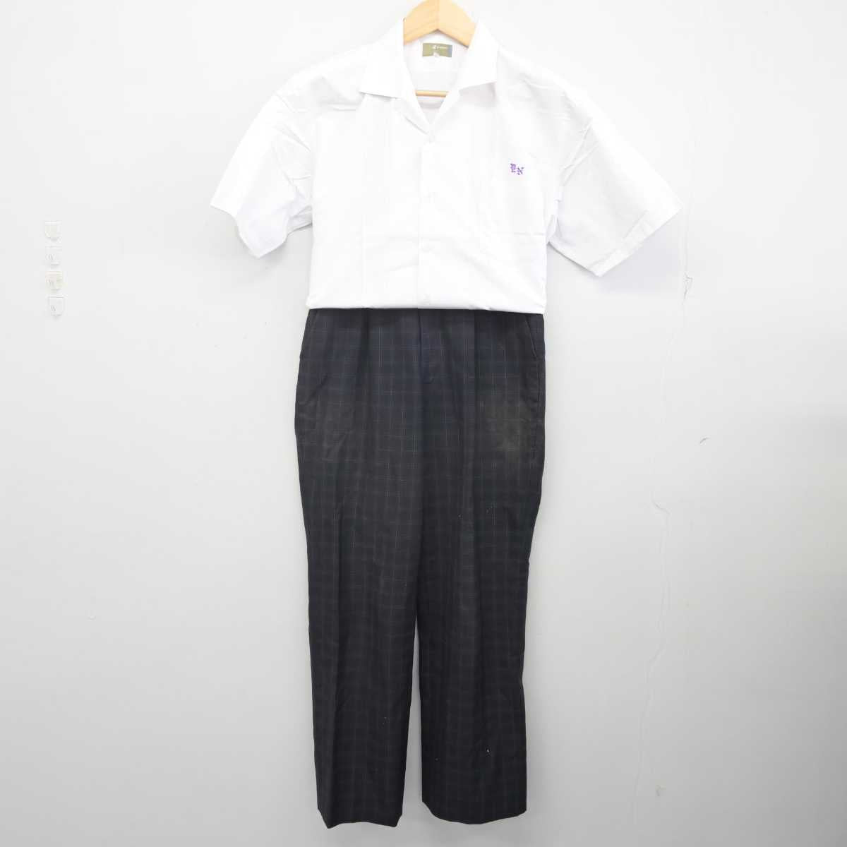 【中古】三重県 四日市西高等学校 男子制服 2点 (シャツ・ズボン) sf071509