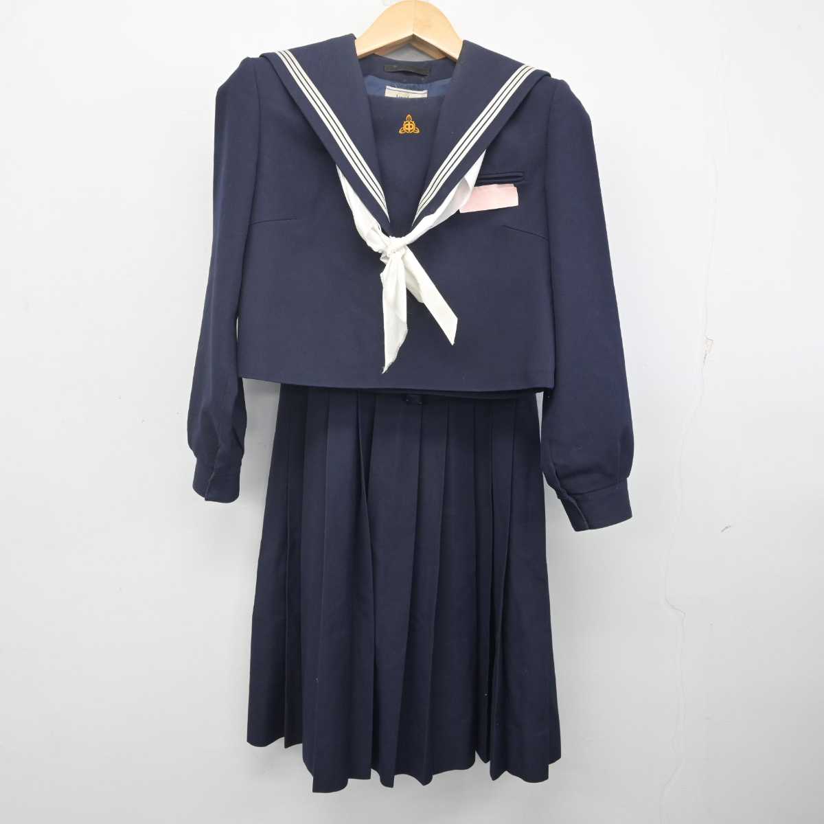 【中古】福岡県 新宮中学校 女子制服 3点 (セーラー服・ジャンパースカート) sf071533