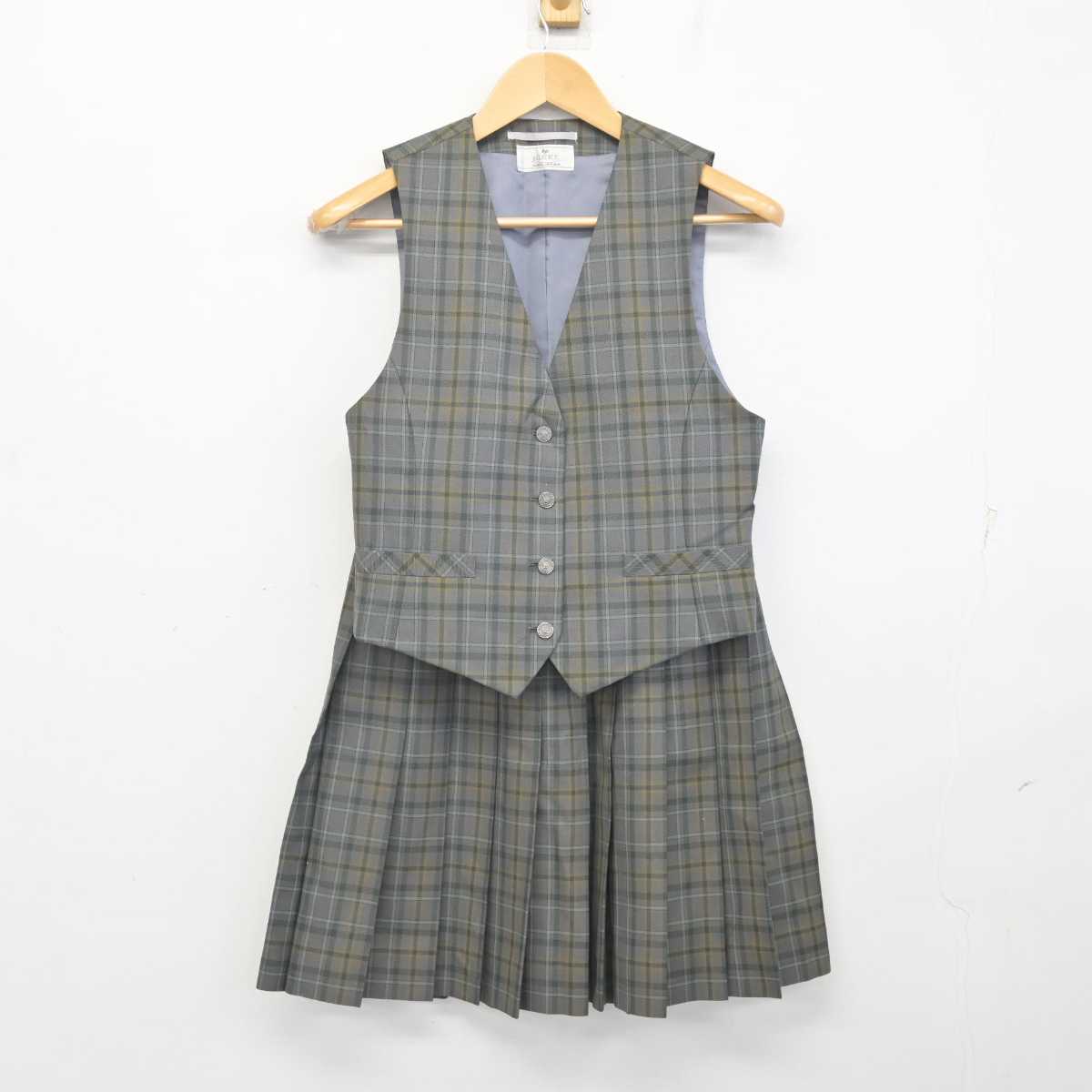 【中古】神奈川県 川崎市立商業高等学校 女子制服 2点 (ベスト・スカート) sf071537