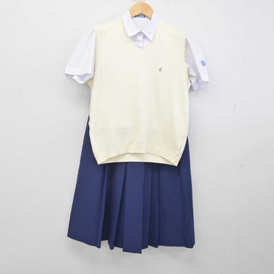 【中古】大阪府 四天王寺高等学校 女子制服 4点 (ニットベスト・シャツ・スカート) sf071543