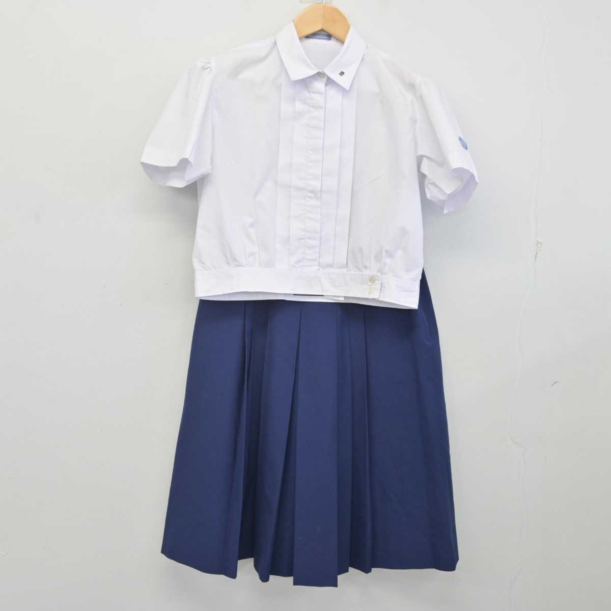 【中古】大阪府 四天王寺高等学校 女子制服 4点 (ニットベスト・シャツ・スカート) sf071543