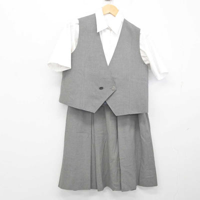 【中古】東京都 羽村第一中学校 女子制服 3点 (ベスト・シャツ・スカート) sf071549