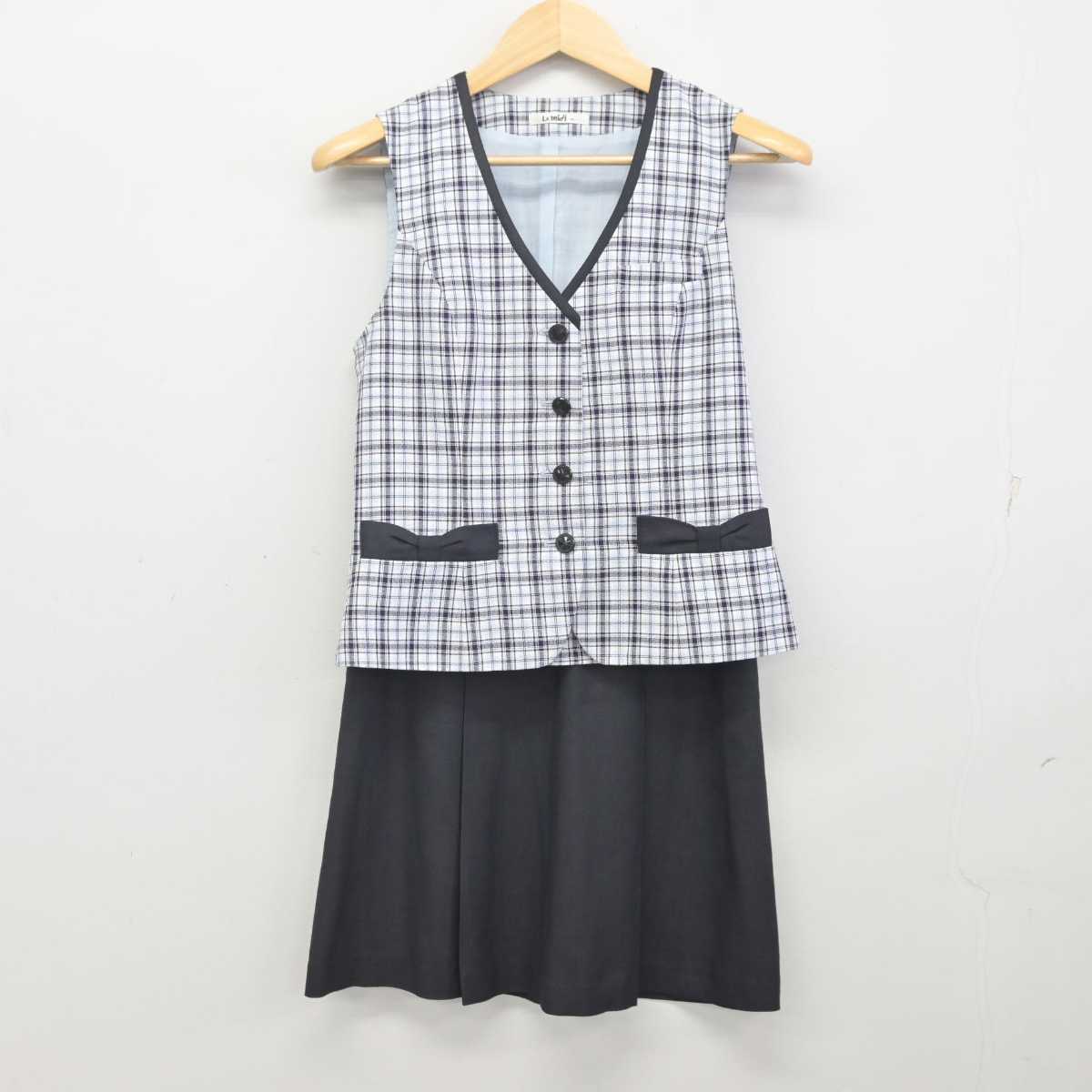 【中古】 事務服 女子制服 2点 (ベスト・スカート) sf071573