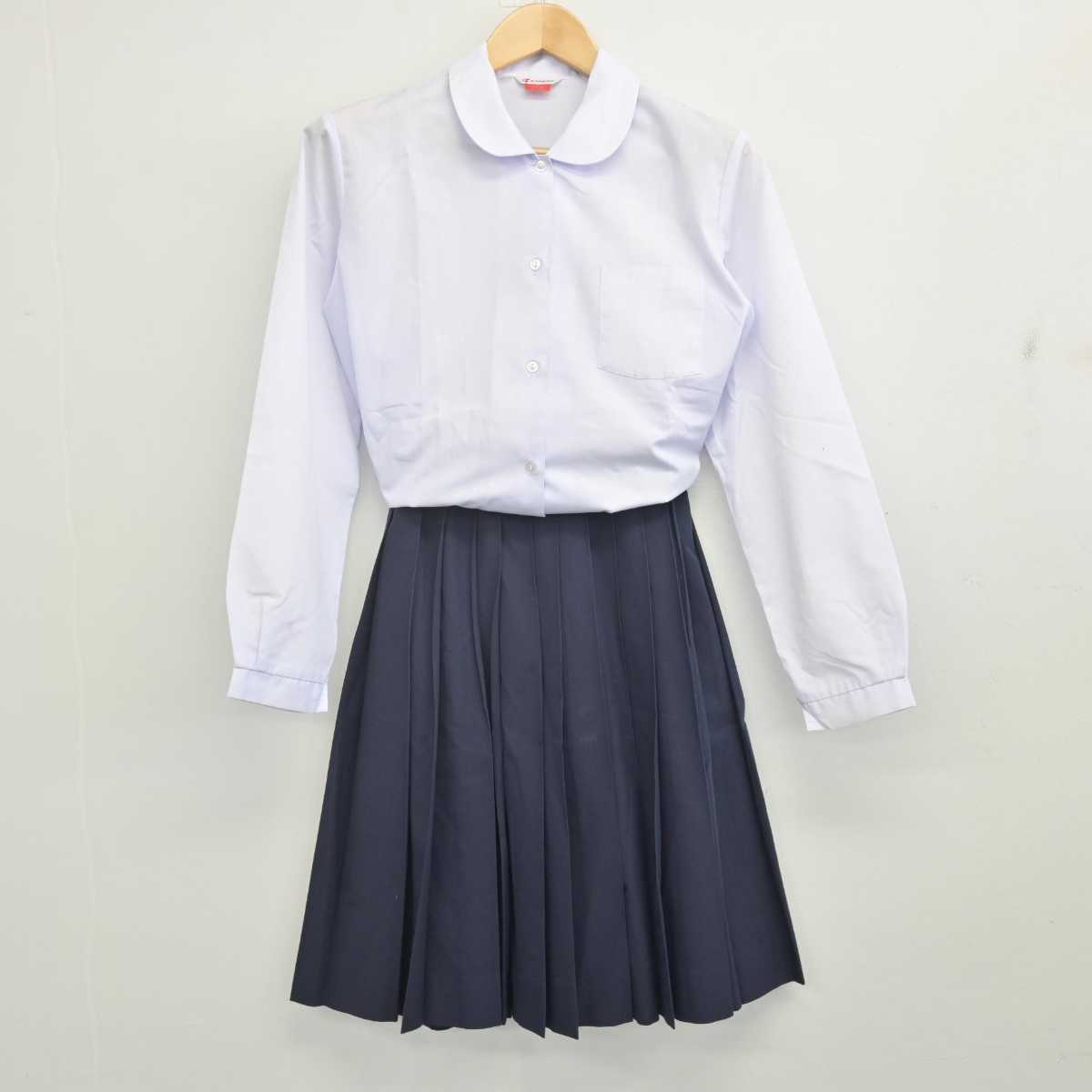 【中古】岡山県 笠岡東中学校 女子制服 2点 (シャツ・スカート) sf071582