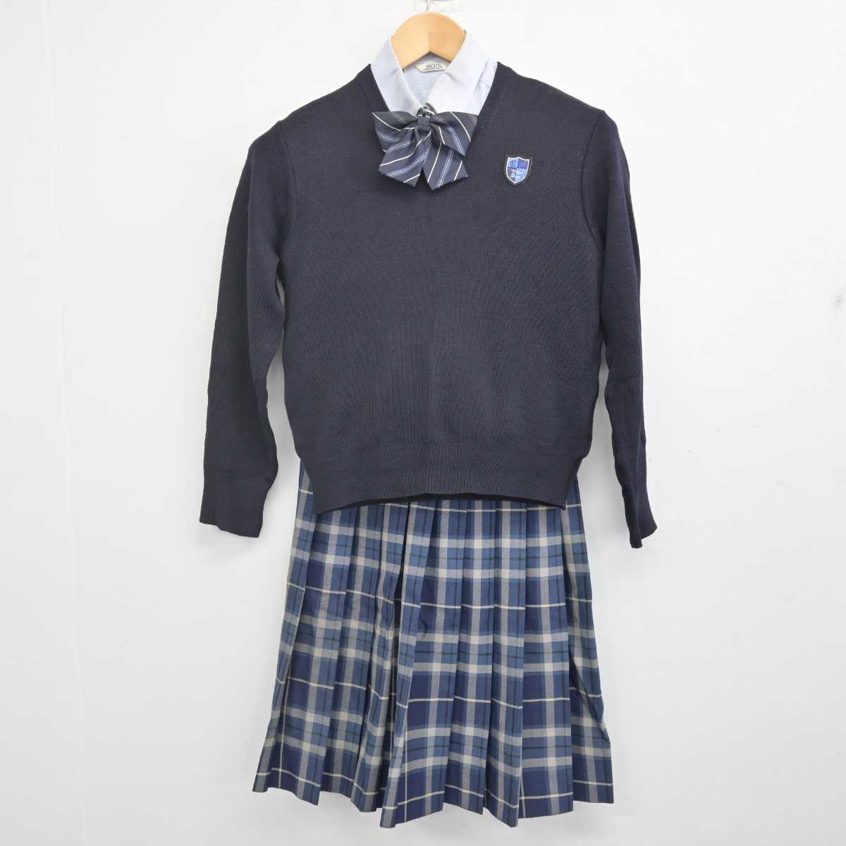 【中古】愛知県 知多翔洋高等学校 女子制服 5点 (ブレザー・ニット・シャツ・スカート) sf071612