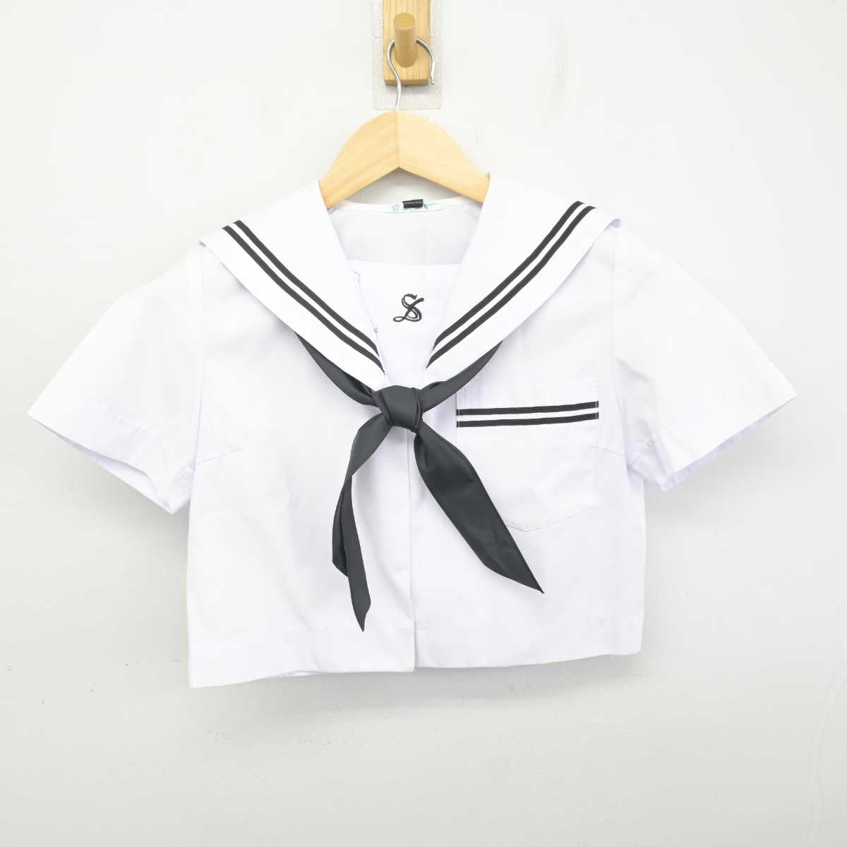 【中古】和歌山県 江住中学校 女子制服 3点 (セーラー服・スカート) sf071626