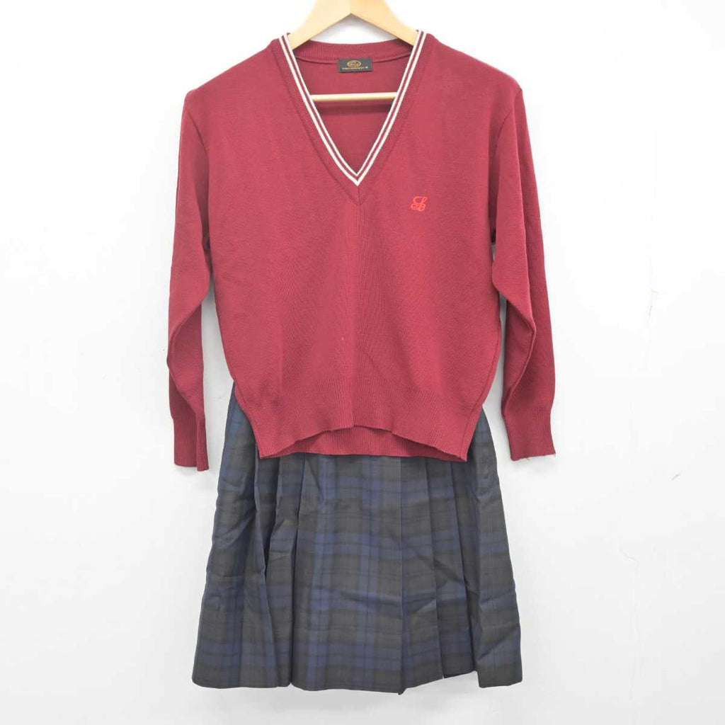 中古】岐阜県 済美高等学校 女子制服 2点 (ニット・スカート) sf071663 | 中古制服通販パレイド