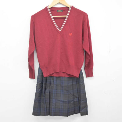 【中古】岐阜県 済美高等学校 女子制服 2点 (ニット・スカート) sf071663