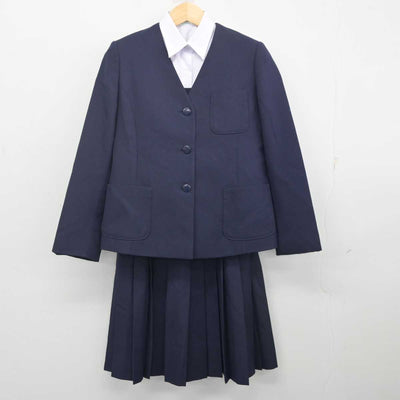 【中古】神奈川県 鵠沼中学校 女子制服 4点 (ブレザー・ベスト・シャツ・スカート) sf071669