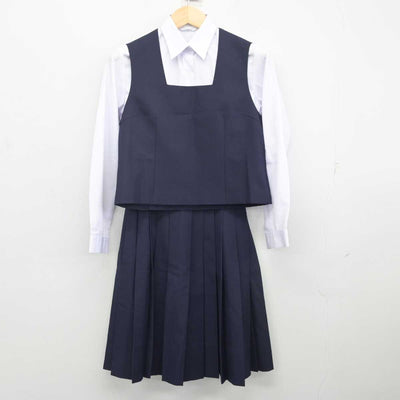 【中古】神奈川県 鵠沼中学校 女子制服 4点 (ブレザー・ベスト・シャツ・スカート) sf071669