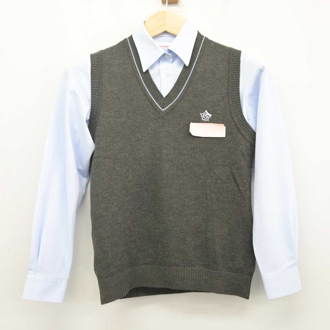 【中古】北海道 五稜郭中学校 女子制服 2点 (ニットベスト・シャツ) sf071672