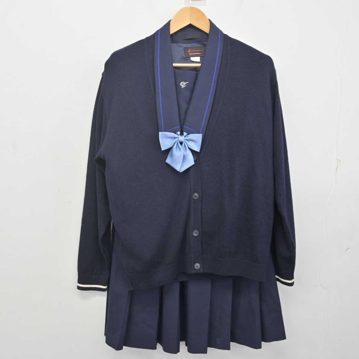 【中古】石川県 鵬学園高等学校 女子制服 4点 (セーラー服・ニット・スカート) sf071720